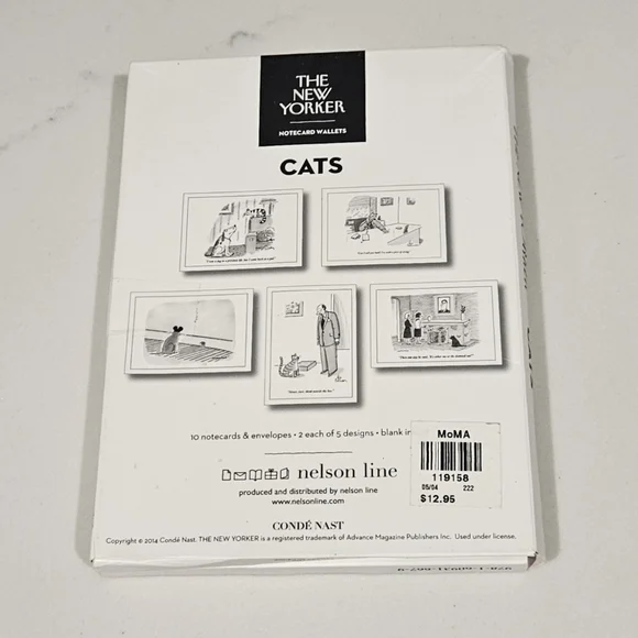 The New Yorker Cat Cartoons Notecard Wallet Pack of 10 Cards & Envelopes Blank - Picture 2 of 8